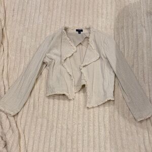 Kaari Blue Cream Textured Blazer